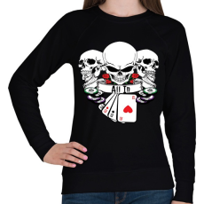 PRINTFASHION Poker Skulls - Női pulóver - Fekete