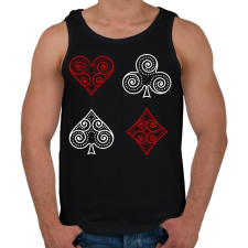 PRINTFASHION Póker szimbólumok - Férfi atléta - Fekete atléta, trikó