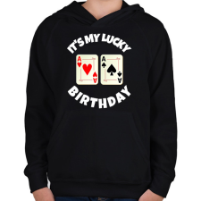 PRINTFASHION POKER SZÜLINAP - Gyerek kapucnis pulóver - Fekete gyerek pulóver, kardigán