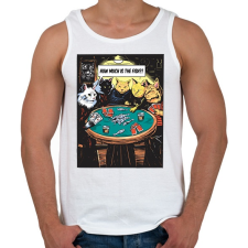 PRINTFASHION Pókerező macskák - Férfi atléta - Fehér atléta, trikó