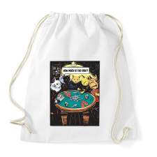 PRINTFASHION Pókerező macskák - Sportzsák, Tornazsák - Fehér tornazsák