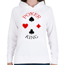 PRINTFASHION pokerking_1 - Női kapucnis pulóver - Fehér női pulóver, kardigán