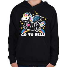 PRINTFASHION Pokolba - Gyerek kapucnis pulóver - Fekete gyerek pulóver, kardigán