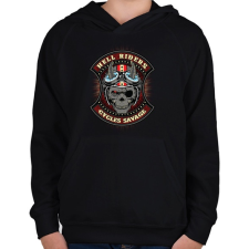 PRINTFASHION Pokoli motoros - Gyerek kapucnis pulóver - Fekete gyerek pulóver, kardigán