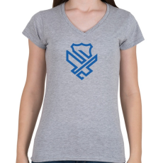 PRINTFASHION Police badge - Női V-nyakú póló - Sport szürke