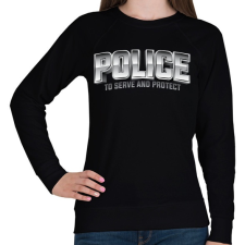 PRINTFASHION Police felirat - Női pulóver - Fekete női pulóver, kardigán