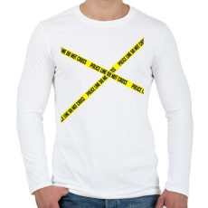 PRINTFASHION police-line - Férfi hosszú ujjú póló - Fehér