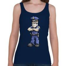 PRINTFASHION Policeman - Női atléta - Sötétkék női trikó