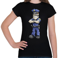 PRINTFASHION Policeman - Női póló - Fekete női póló