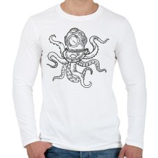 PRINTFASHION Polip - Férfi hosszú ujjú póló - Fehér