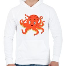 PRINTFASHION polip - Férfi kapucnis pulóver - Fehér