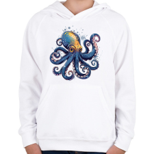PRINTFASHION Polip  - Gyerek kapucnis pulóver - Fehér gyerek pulóver, kardigán