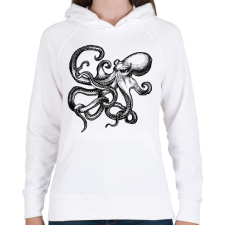 PRINTFASHION polip - Női kapucnis pulóver - Fehér női pulóver, kardigán
