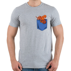 PRINTFASHION Polip zseb - Férfi póló - Sport szürke