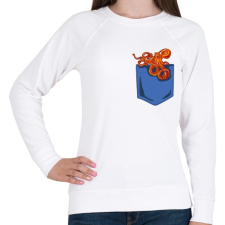 PRINTFASHION Polip zseb - Női pulóver - Fehér női pulóver, kardigán