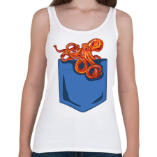 PRINTFASHION Polipos zseb - Női atléta - Fehér női trikó