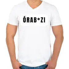 PRINTFASHION Póló óra imádóknak - Férfi V-nyakú póló - Fehér férfi póló