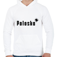 PRINTFASHION Poloska - Férfi kapucnis pulóver - Fehér férfi pulóver, kardigán