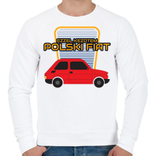 PRINTFASHION Polski Fiat - ezzel kezdtem - Férfi pulóver - Fehér férfi pulóver, kardigán