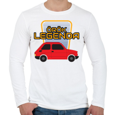 PRINTFASHION Polski Fiat Örök Legenda - Férfi hosszú ujjú póló - Fehér férfi póló