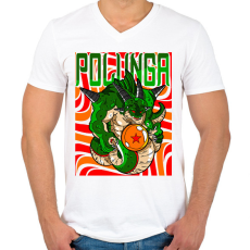 PRINTFASHION POLUNGA - DBZ - Férfi V-nyakú póló - Fehér