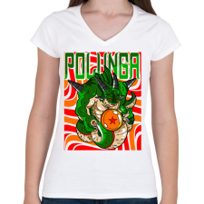 PRINTFASHION POLUNGA - DBZ - Női V-nyakú póló - Fehér női póló