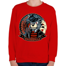 PRINTFASHION Pomádé macska - Gyerek pulóver - Piros