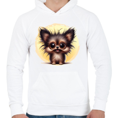 PRINTFASHION Pomerániai spitz - Férfi kapucnis pulóver - Fehér
