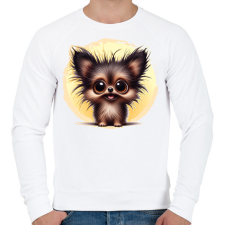 PRINTFASHION Pomerániai spitz - Férfi pulóver - Fehér férfi pulóver, kardigán
