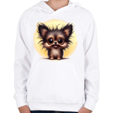 PRINTFASHION Pomerániai spitz - Gyerek kapucnis pulóver - Fehér