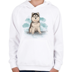 PRINTFASHION Pomsky kutya - Gyerek kapucnis pulóver - Fehér
