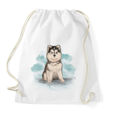 PRINTFASHION Pomsky kutya - Sportzsák, Tornazsák - Fehér tornazsák