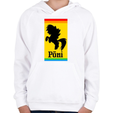 PRINTFASHION Póni - Ferrari paródia - Gyerek kapucnis pulóver - Fehér gyerek pulóver, kardigán
