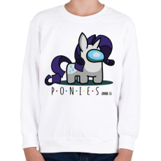 PRINTFASHION Ponies among us - Gyerek pulóver - Fehér