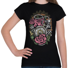 PRINTFASHION Pontos idő  - Női póló - Fekete női póló