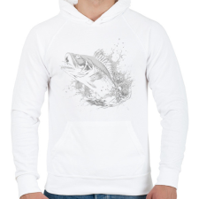 PRINTFASHION Ponty - Férfi kapucnis pulóver - Fehér férfi pulóver, kardigán