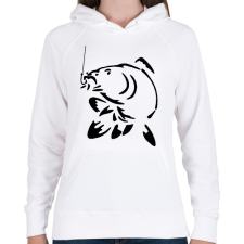 PRINTFASHION ponty horgászat - Női kapucnis pulóver - Fehér női pulóver, kardigán