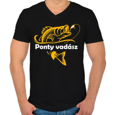 PRINTFASHION Pontyász - Férfi V-nyakú póló - Fekete