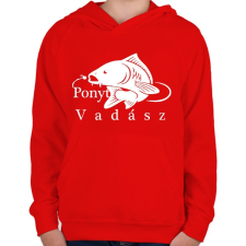 PRINTFASHION Ponyt vadászó - Gyerek kapucnis pulóver - Piros gyerek pulóver, kardigán