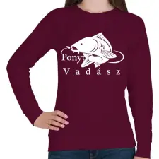 PRINTFASHION Ponyt vadászó - Női pulóver - Bordó női pulóver, kardigán