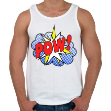 PRINTFASHION POOOOWWW - Férfi atléta - Fehér atléta, trikó