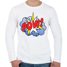 PRINTFASHION POOOOWWW - Férfi hosszú ujjú póló - Fehér férfi póló