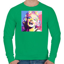 PRINTFASHION PopArt - Marilyn Monroe - Férfi pulóver - Zöld férfi pulóver, kardigán