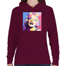 PRINTFASHION PopArt - Marilyn Monroe - Női kapucnis pulóver - Bordó női pulóver, kardigán