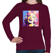PRINTFASHION PopArt - Marilyn Monroe - Női pulóver - Bordó női pulóver, kardigán