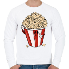 PRINTFASHION Popcorn - Férfi pulóver - Fehér férfi pulóver, kardigán