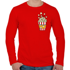 PRINTFASHION Popcorn zseb - Férfi hosszú ujjú póló - Piros férfi póló