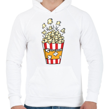 PRINTFASHION Popcorn zseb - Férfi kapucnis pulóver - Fehér férfi pulóver, kardigán