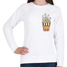 PRINTFASHION Popcorn zseb - Női pulóver - Fehér