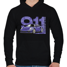 PRINTFASHION PORSCHE 911 GT3 RS - Férfi kapucnis pulóver - Fekete férfi pulóver, kardigán